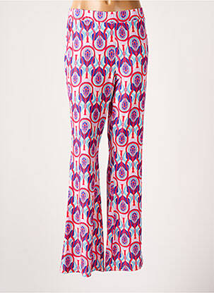 Pantalon flare stretch taille normale rose LOURDES CASTILLO femme