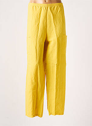 Pantalon droit tissage popeline taille normale jaune G!OZE femme