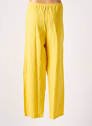 Pantalon droit tissage popeline taille normale jaune G!OZE femme