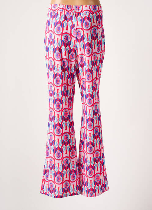 Pantalon flare rose LOURDES CASTILLO pour femme