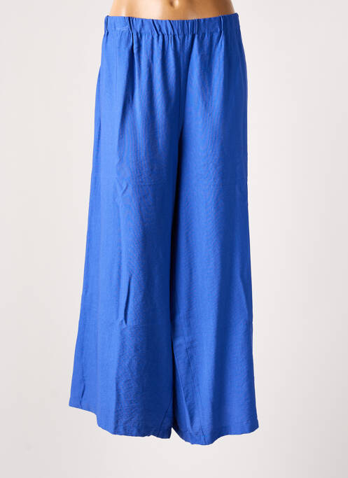 Pantalon large bleu POISSONS BLANCS pour femme
