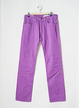 Pantalon droit tissage popeline taille normale violet GAS femme