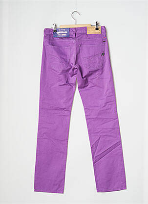 Pantalon droit tissage popeline taille normale violet GAS femme
