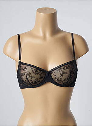 Soutien-gorge effet matière satinée haut soutien-gorge balconnet noir ICONE femme