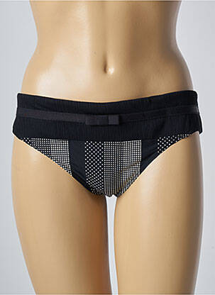 Tanga effet matière satinée noir MARIE JO femme