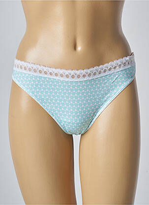 Tanga effet matière satinée bleu PRIMA DONNA femme
