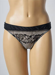 Tanga effet matière satinée noir WACOAL femme
