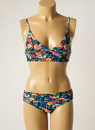 Maillot de bain 2 pièces bretelles élastiquées ajustables haut triangles rouge SUN PROJECT femme