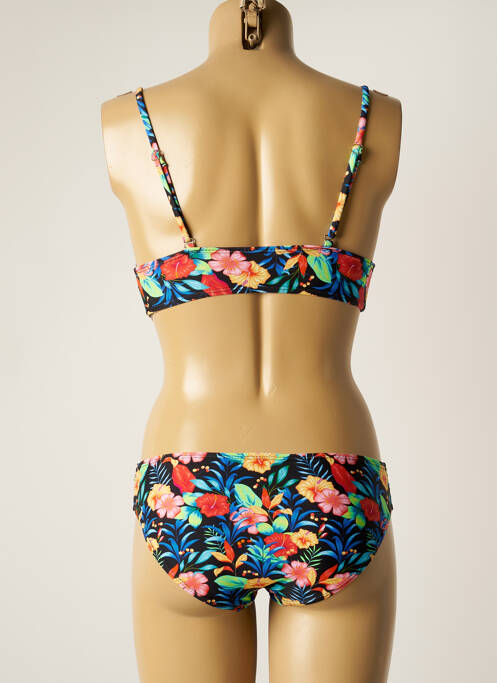 Maillot de bain 2 pièces bretelles élastiquées ajustables haut triangles rouge SUN PROJECT femme
