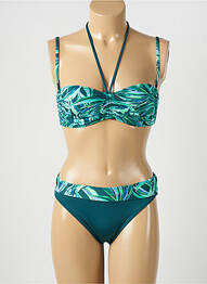 Maillot de bain 2 pièces fermeture clip haut soutien-gorge emboitant vert LOLITA ANGELS femme