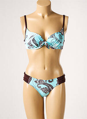 Maillot de bain 2 pièces haut soutien-gorge moulé haut soutien-gorge moulé bleu SALÉE femme