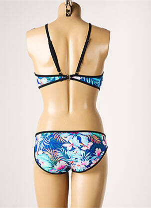 Maillot de bain 2 pièces fermeture clip brassieres bleu SUN PROJECT femme