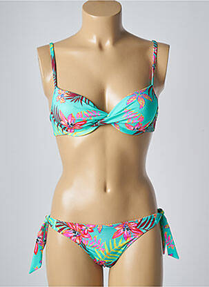 Maillot de bain 2 pièces stretch haut soutien-gorge moulé vert LOLITA ANGELS femme