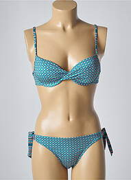 Maillot de bain 2 pièces stretch haut soutien-gorge moulé bleu LOLITA ANGELS femme