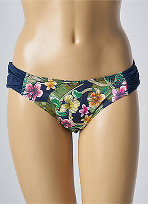 Bas de maillot de bain imprimé fleurs culotte bleu O'SALEE femme