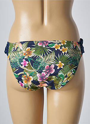 Bas de maillot de bain imprimé fleurs culotte bleu O'SALEE femme