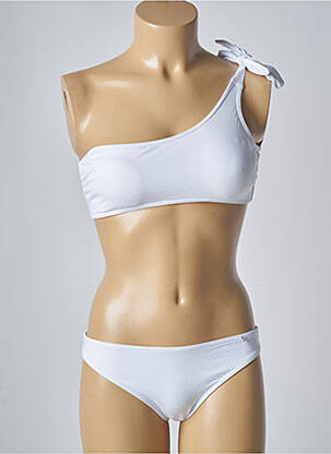 Maillot de bain 2 pièces stretch haut bandeau blanc O'SALEE femme