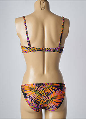 Maillot de bain 2 pièces stretch haut soutien-gorge balconnet orange SUN PROJECT femme