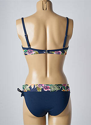 Maillot de bain 2 pièces stretch haut soutien-gorge balconnet bleu O'SALEE femme