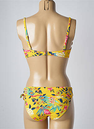 Maillot de bain 2 pièces stretch haut soutien-gorge balconnet jaune O'SALEE femme