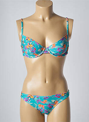 Maillot de bain 2 pièces stretch haut soutien-gorge balconnet vert SUN PROJECT femme
