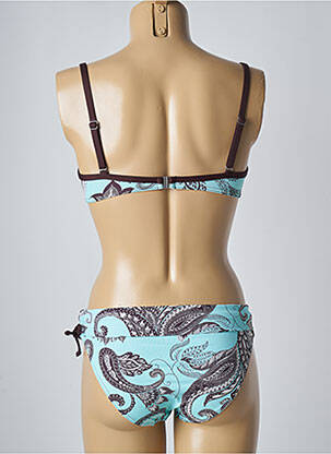 Maillot de bain 2 pièces stretch haut soutien-gorge balconnet bleu O'SALEE femme