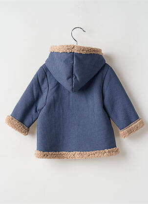 Manteau long col rond a capuche bleu MAYORAL fille