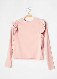 Pull tissage côtelé manches longues rose TIFFOSI fille