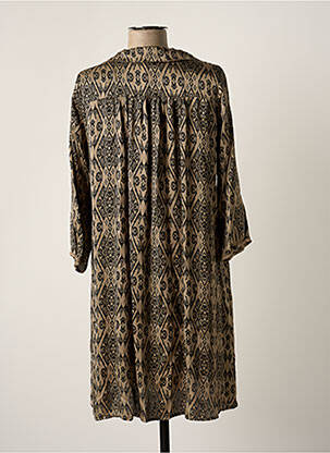 Robe courte manches 3/4 manches 3/4 beige PAKO LITTO femme