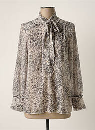 Blouse imprimé fantaisie manches longues gris MOLLY BRACKEN femme