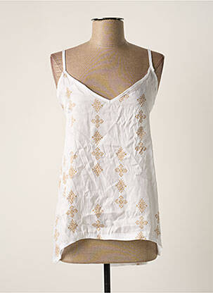 Top stretch fines bretelles blanc MADE IN ITALY femme