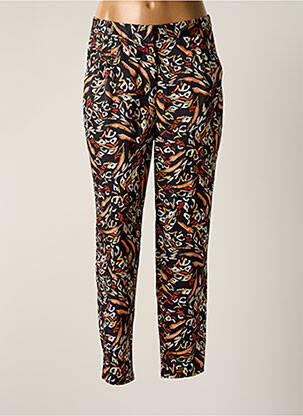 Pantalon droit fermeture zippée sous rabat avec crochet taille normale noir MOLLY BRACKEN femme