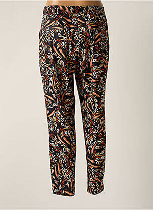 Pantalon droit fermeture zippée sous rabat avec crochet taille normale noir MOLLY BRACKEN femme