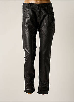Pantalon slim tissage enduit taille normale noir PLEASE femme