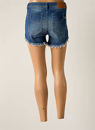 Short fermeture zippée sous rabat boutonné taille haute bleu PLEASE femme