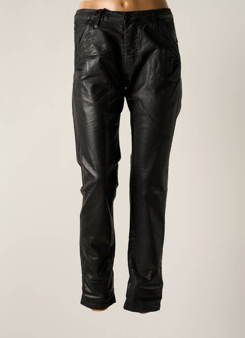 Pantalon slim tissage enduit taille normale noir PLEASE femme