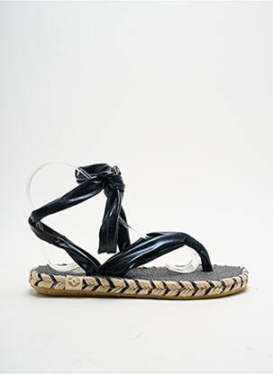 Tongs matière lisse talon plat jusqu'à 3cm noir NALHO femme