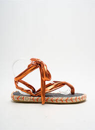 Tongs matière lisse talon plat jusqu'à 3cm orange NALHO femme