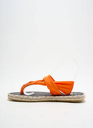 Tongs bout ouvert talon plat jusqu'à 3cm orange NALHO femme