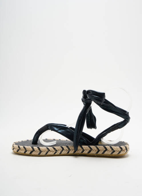 Tongs matière lisse talon plat jusqu'à 3cm noir NALHO femme