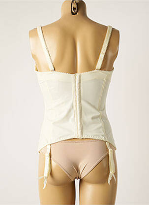 Guêpière/porte-jarretelle effet matière satinée beige FANTASIE femme