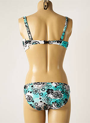 Maillot de bain 2 pièces stretch haut soutien-gorge moulé bleu SUNMARIN femme