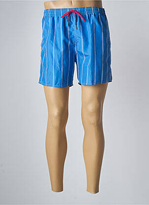 Short de bain effet matière satinée bleu IMPETUS homme