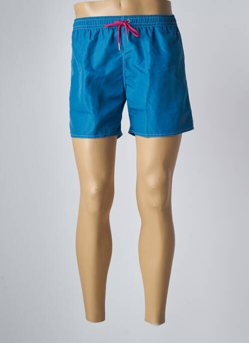 Short de bain effet matière satinée bleu IMPETUS homme