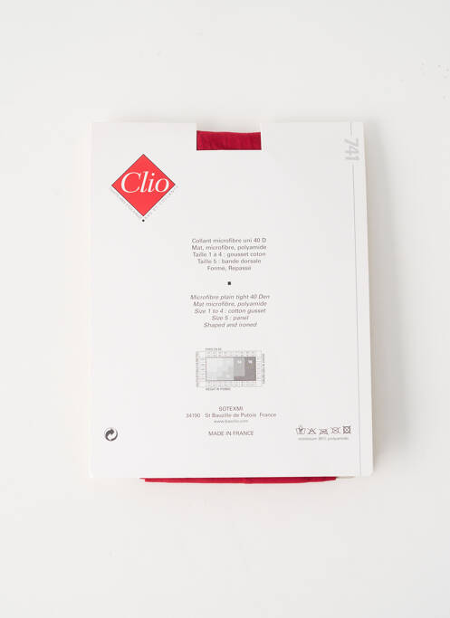 Collants rouge CLIO pour femme