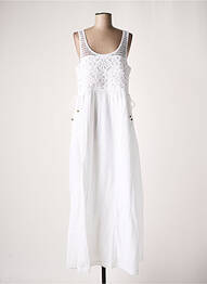 Robe longue coupe évasée sans manche blanc CREAM femme