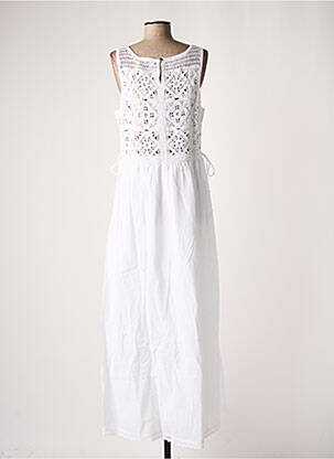 Robe longue coupe évasée sans manche blanc CREAM femme