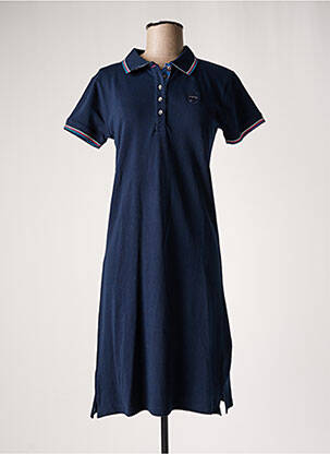 Robe mi-longue manches courtes manches courtes bleu BLACK WELLIS femme