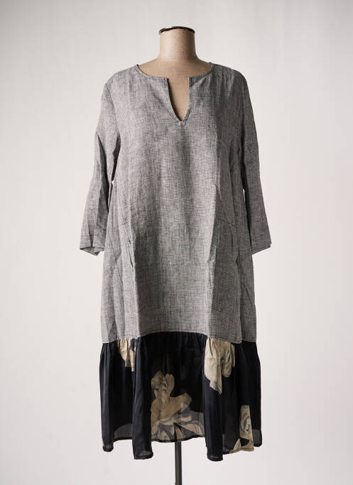 Robe mi-longue gris ALEMBIKA pour femme