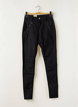 Pantalon slim broderie rivets taille normale noir CREAM femme